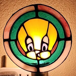 Vintage 1996 Tweety Bird Stained Glass Nightlight Warner‎ Bros Rare Discontinued